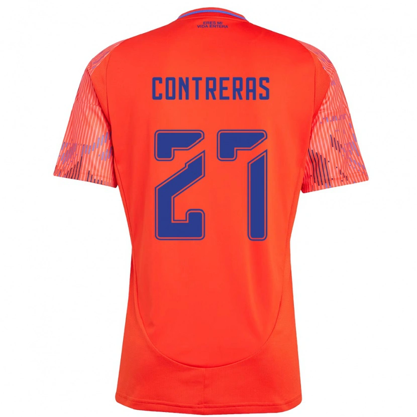 Danxen Men Rodrigo Contreras #27 Orange Red Away Jersey 2025/26 T-Shirt