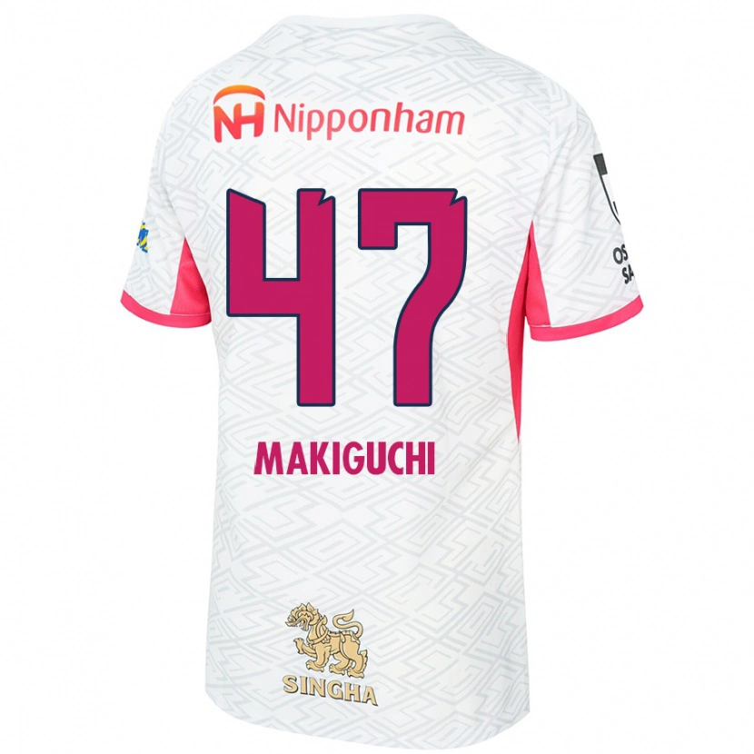 Danxen Men Kazuma Makiguchi #47 White Sakura Pink Away Jersey 2025/26 T-Shirt