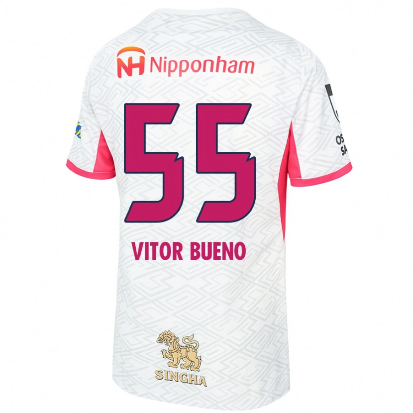 Danxen Men Vitor Bueno #55 White Sakura Pink Away Jersey 2025/26 T-Shirt