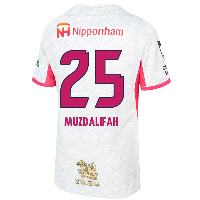 Danxen Men Zahra Muzdalifah #25 White Sakura Pink Away Jersey 2025/26 T-Shirt