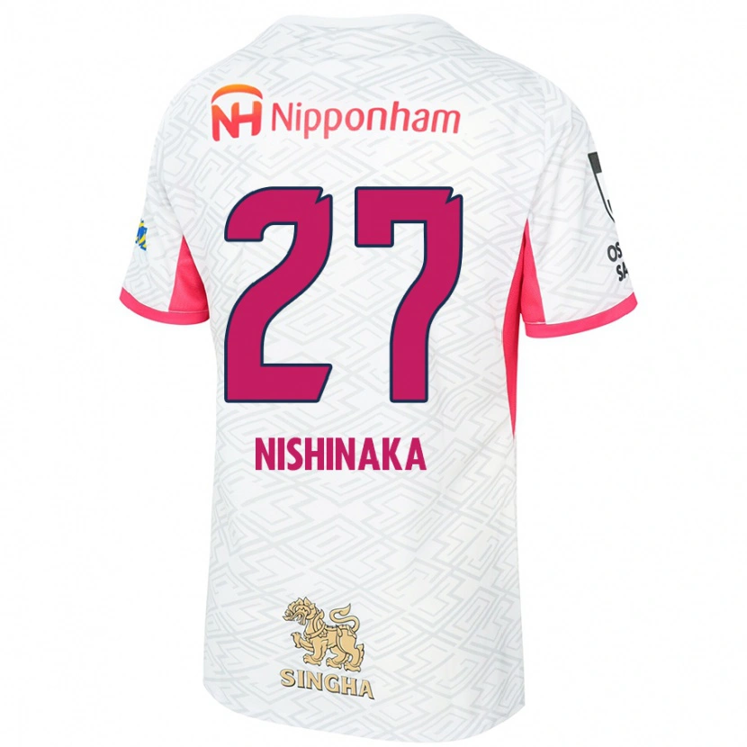 Danxen Men Maho Nishinaka #27 White Sakura Pink Away Jersey 2025/26 T-Shirt