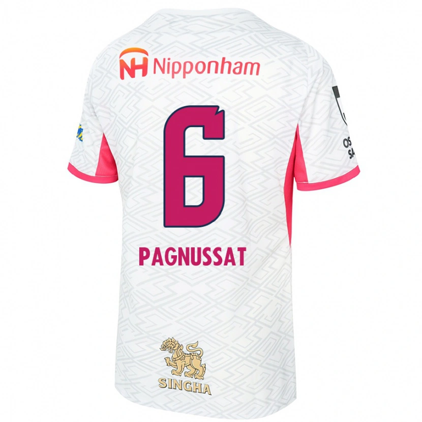 Danxen Men Tiago Pagnussat #6 White Sakura Pink Away Jersey 2025/26 T-Shirt