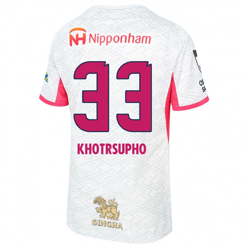 Danxen Men Tawan Khotrsupho #33 White Sakura Pink Away Jersey 2025/26 T-Shirt