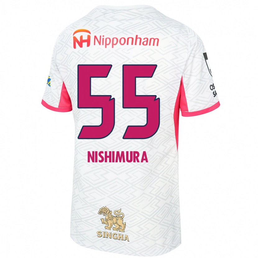 Danxen Men Subaru Nishimura #55 White Sakura Pink Away Jersey 2025/26 T-Shirt