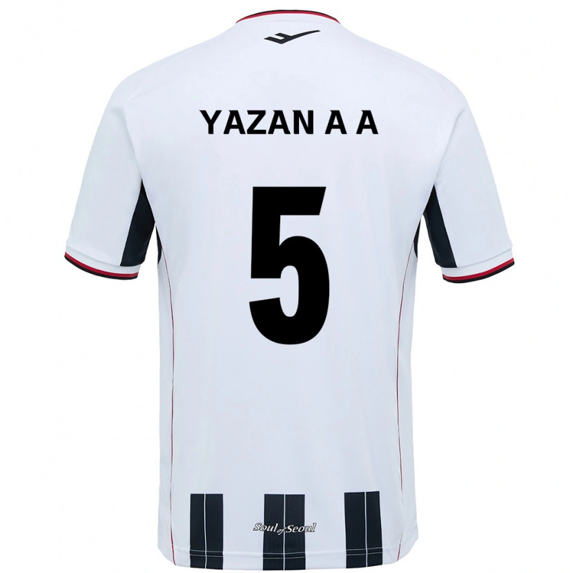 Danxen Men Yazan Al-Arab #5 White Black Away Jersey 2025/26 T-Shirt