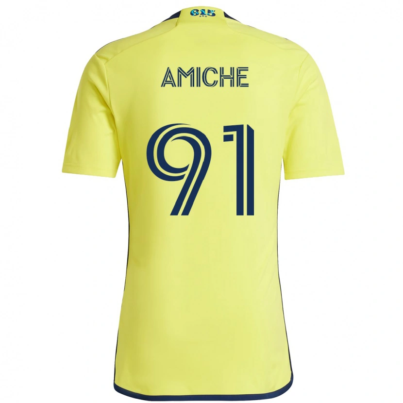 Danxen Women Kemy Amiche #91 Yellow Navy Blue Home Jersey 2025/26 T-Shirt