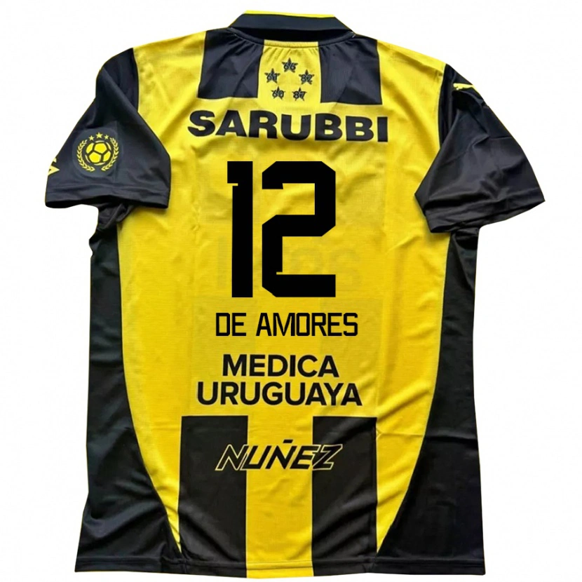 Danxen Women Guillermo De Amores #12 Yellow Black Home Jersey 2025/26 T-Shirt