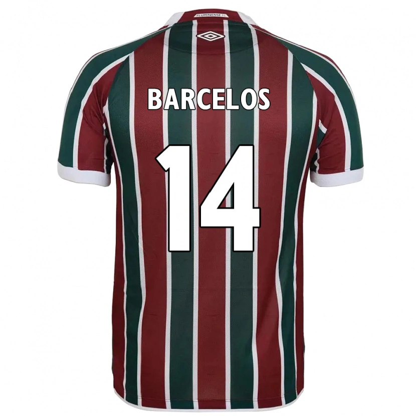 Danxen Women Danilo Barcelos #14 Green Maroon White Home Jersey 2025/26 T-Shirt