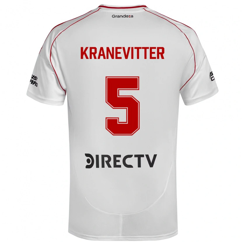 Danxen Women Matías Kranevitter #5 White Red Home Jersey 2025/26 T-Shirt