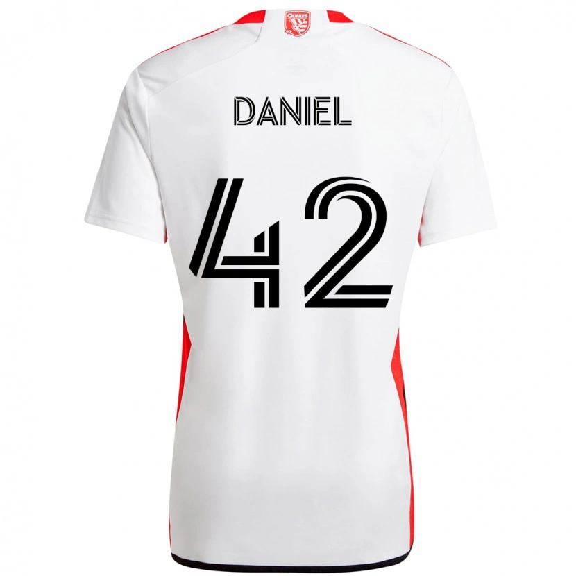 Danxen Women Daniel #42 White Red Away Jersey 2025/26 T-Shirt