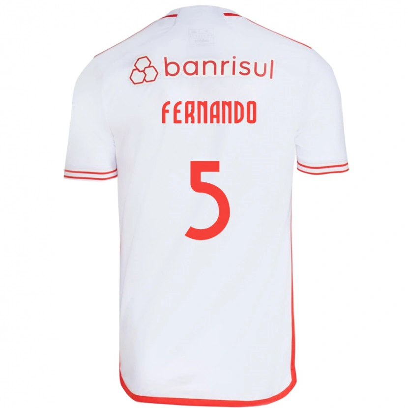 Danxen Women Fernando #5 White Red Away Jersey 2025/26 T-Shirt