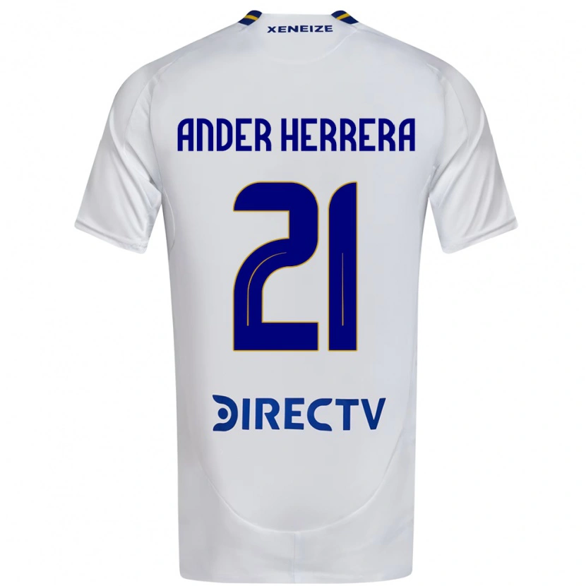 Danxen Women Ander Herrera #21 White Blue Away Jersey 2025/26 T-Shirt