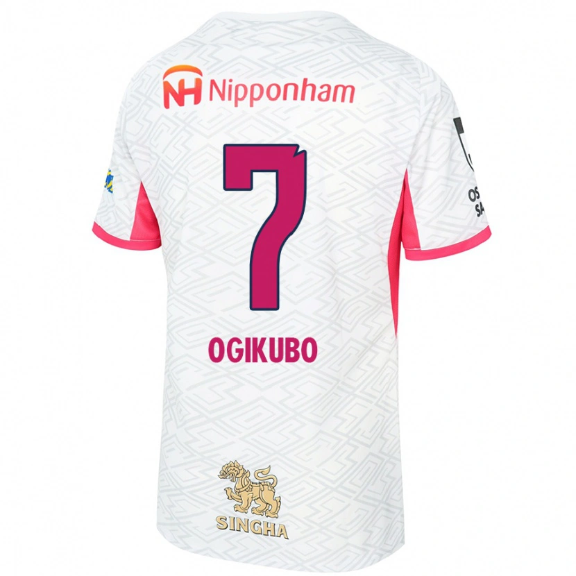 Danxen Women Yuri Ogikubo #7 White Sakura Pink Away Jersey 2025/26 T-Shirt