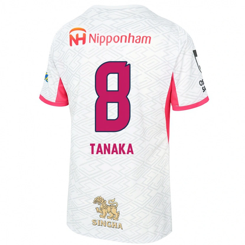 Danxen Women Tomoko Tanaka #8 White Sakura Pink Away Jersey 2025/26 T-Shirt