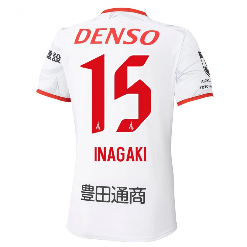 Danxen Women Sho Inagaki #15 White Red Away Jersey 2025/26 T-Shirt