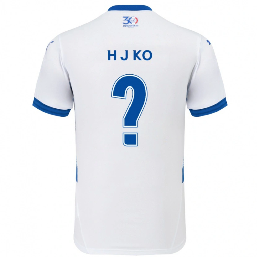 Danxen Women Jong-Hyun Ko #0 White Royal Blue Away Jersey 2025/26 T-Shirt