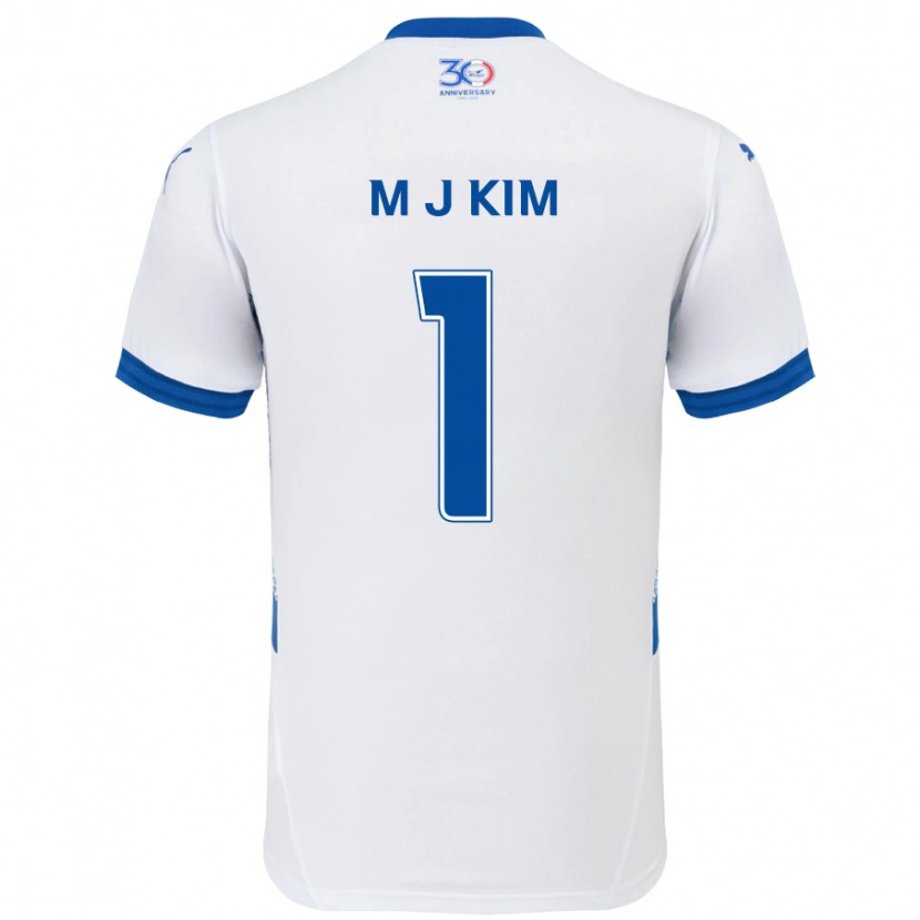 Danxen Women Min-Jun Kim #1 White Royal Blue Away Jersey 2025/26 T-Shirt