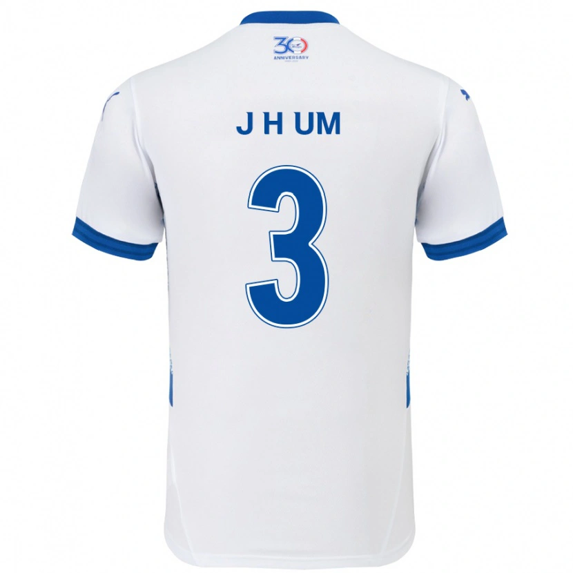 Danxen Women Jung-Hyun Um #3 White Royal Blue Away Jersey 2025/26 T-Shirt