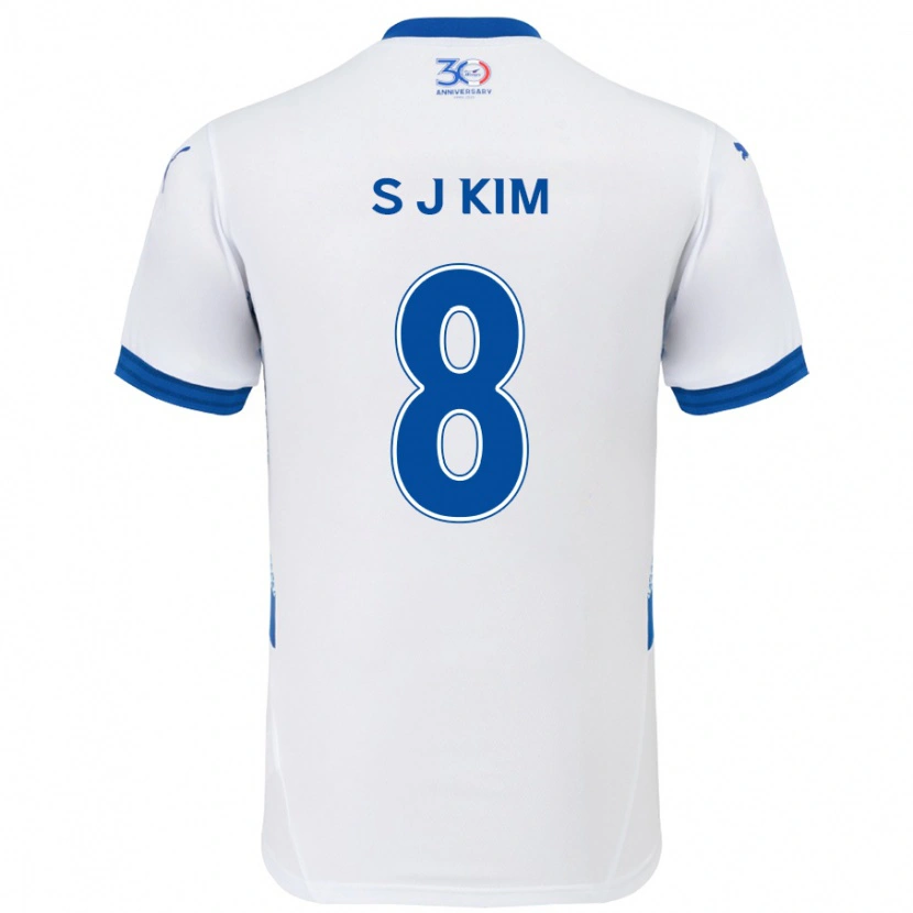 Danxen Women Ji-Sung Kim #8 White Royal Blue Away Jersey 2025/26 T-Shirt