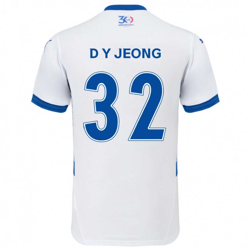 Danxen Women Dong-Yun Jeong #32 White Royal Blue Away Jersey 2025/26 T-Shirt