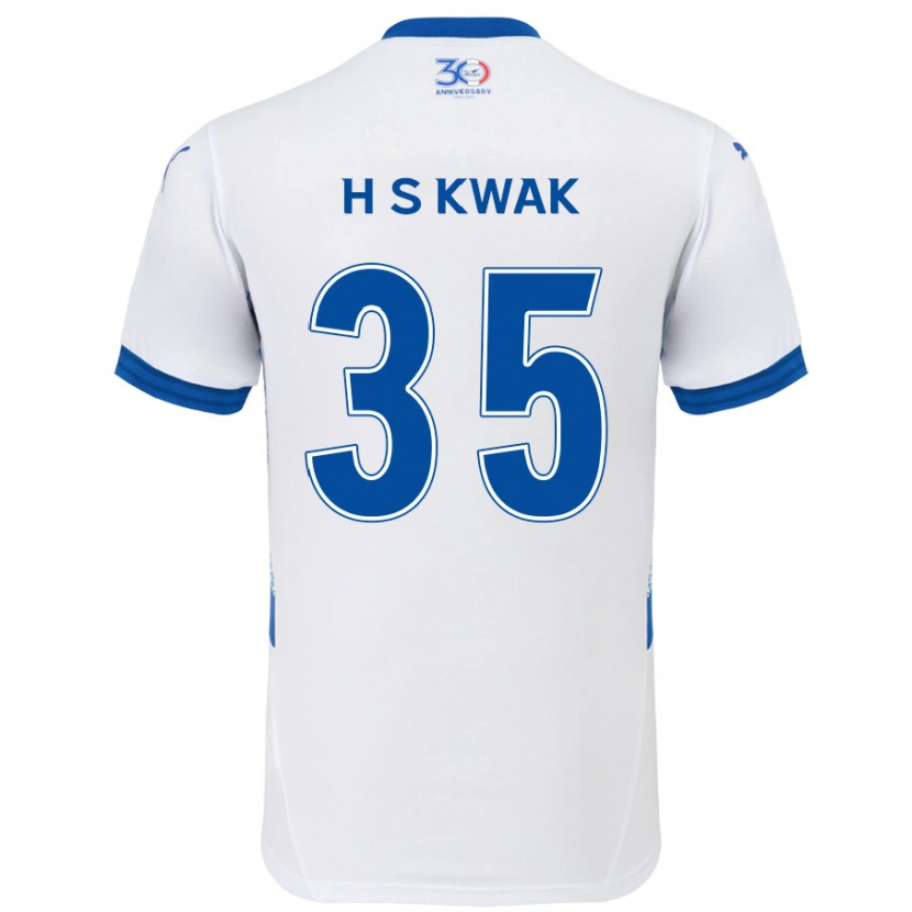 Danxen Women Sung-Hoon Kwak #35 White Royal Blue Away Jersey 2025/26 T-Shirt