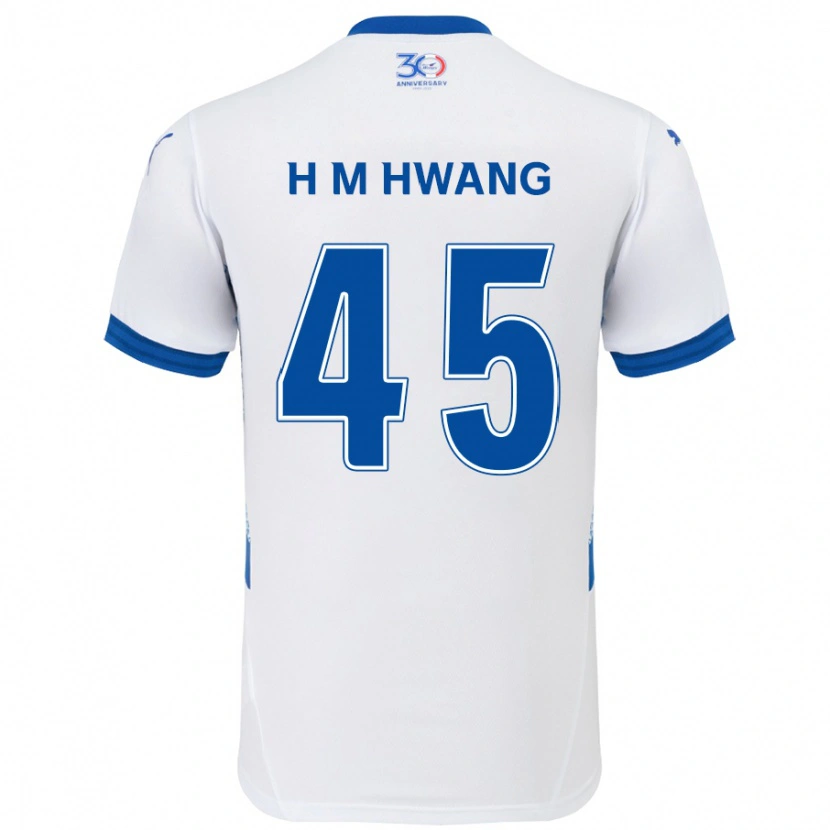 Danxen Women Myung-Hyun Hwang #45 White Royal Blue Away Jersey 2025/26 T-Shirt