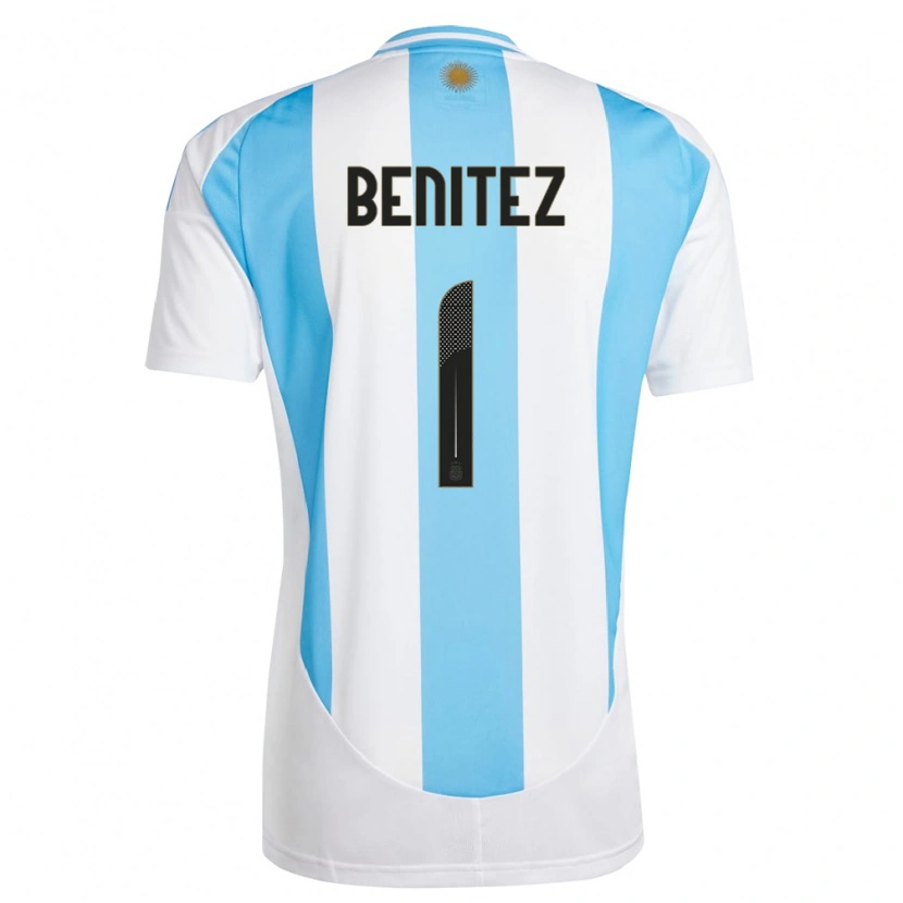 Danxen Kid Argentina Walter Benítez #1 White Blue Home Jersey 24-26 T-Shirt