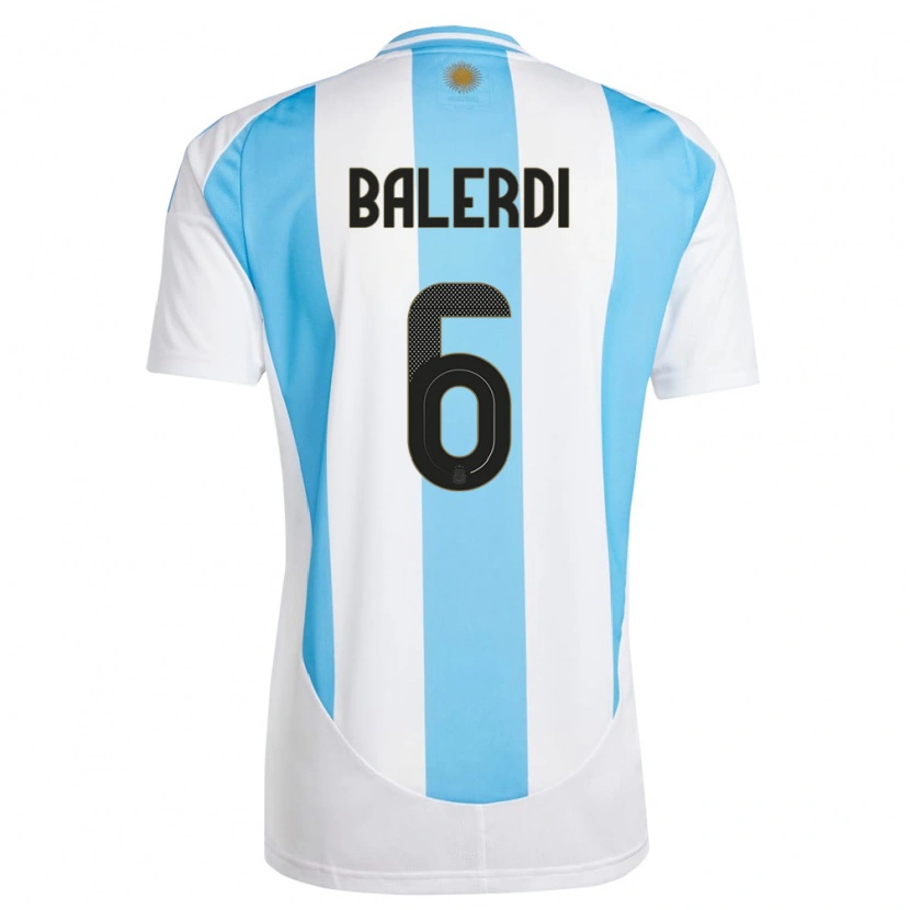 Danxen Kid Argentina Leonardo Balerdi #6 White Blue Home Jersey 24-26 T-Shirt