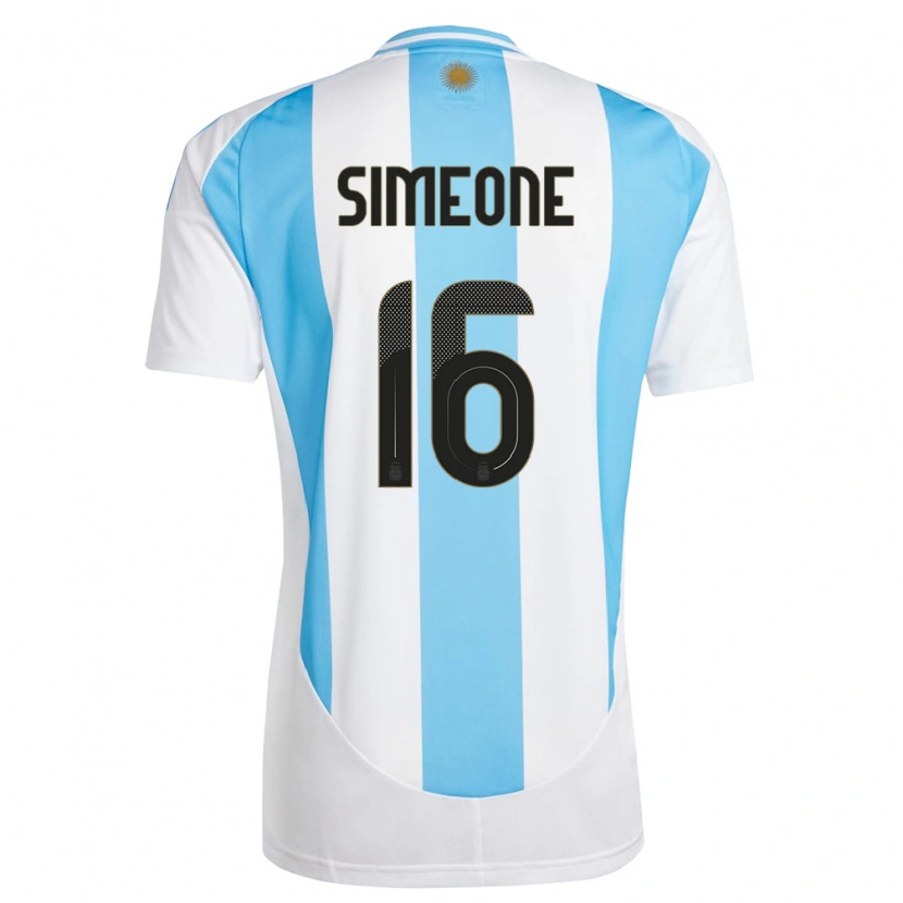 Danxen Kid Argentina Giuliano Simeone #16 White Blue Home Jersey 24-26 T-Shirt