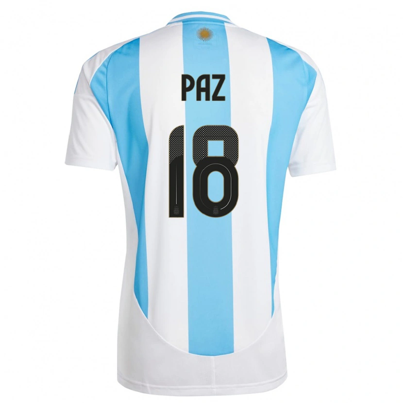 Danxen Kid Argentina Nico Paz #18 White Blue Home Jersey 24-26 T-Shirt