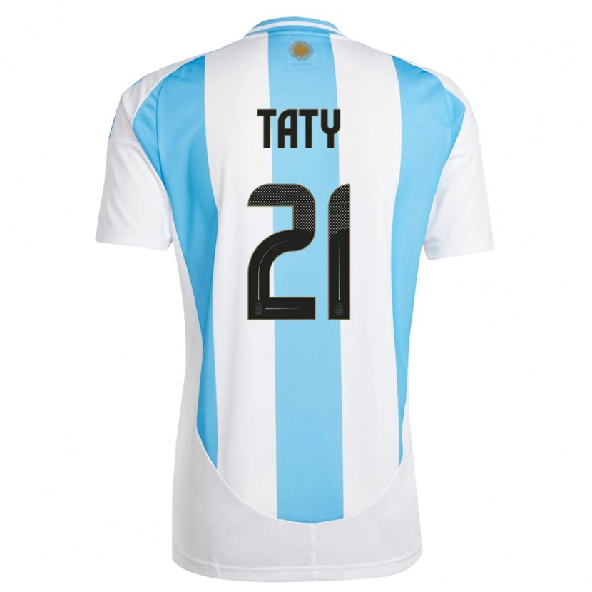 Danxen Kid Argentina Taty Castellanos #21 White Blue Home Jersey 24-26 T-Shirt