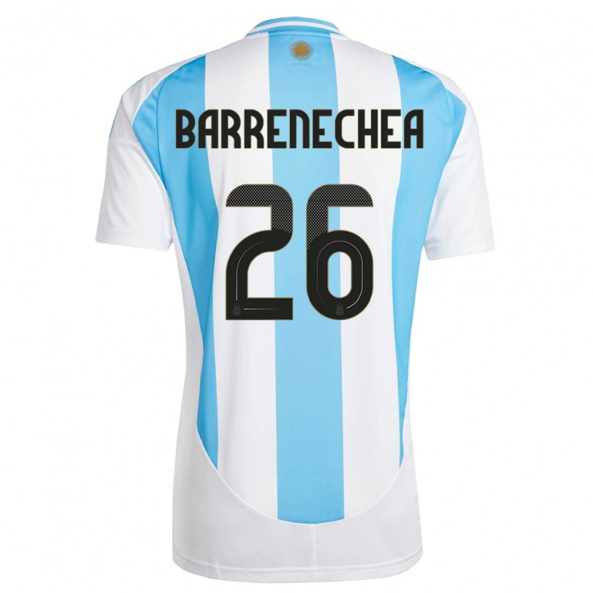 Danxen Kid Argentina Enzo Barrenechea #26 White Blue Home Jersey 24-26 T-Shirt