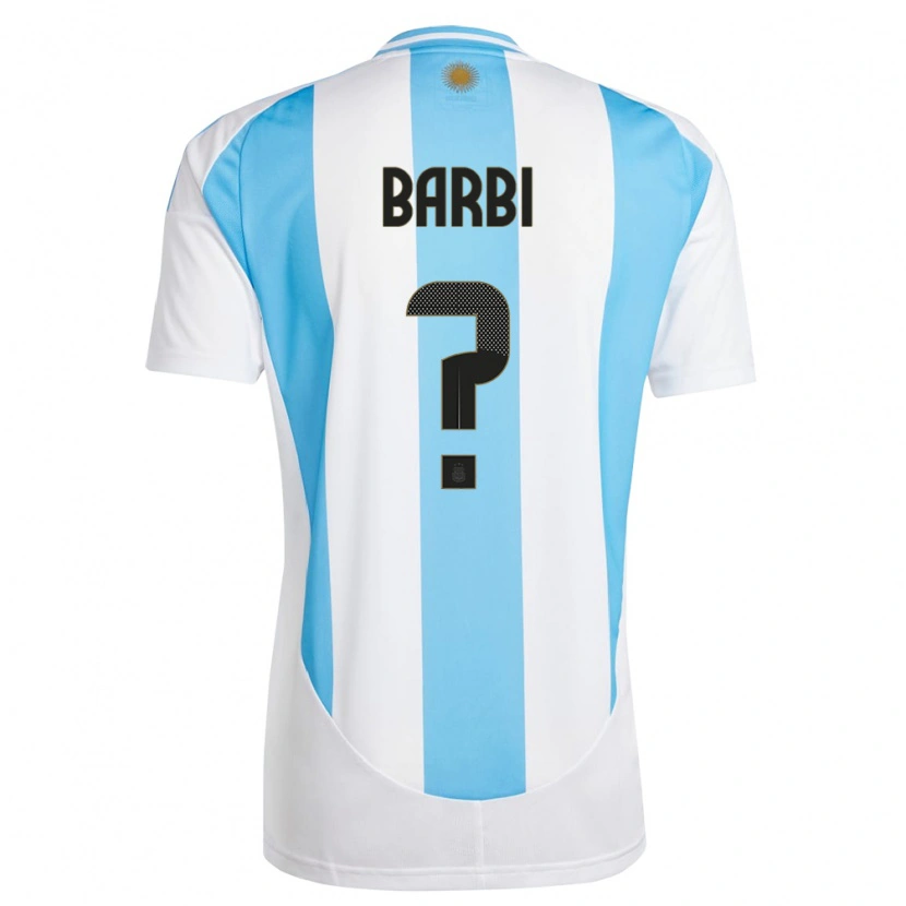 Danxen Kid Argentina Santino Barbi #0 White Blue Home Jersey 24-26 T-Shirt