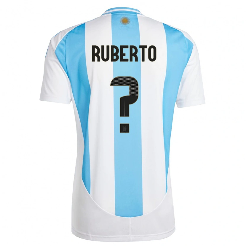 Danxen Kid Argentina Agustín Ruberto #0 White Blue Home Jersey 24-26 T-Shirt