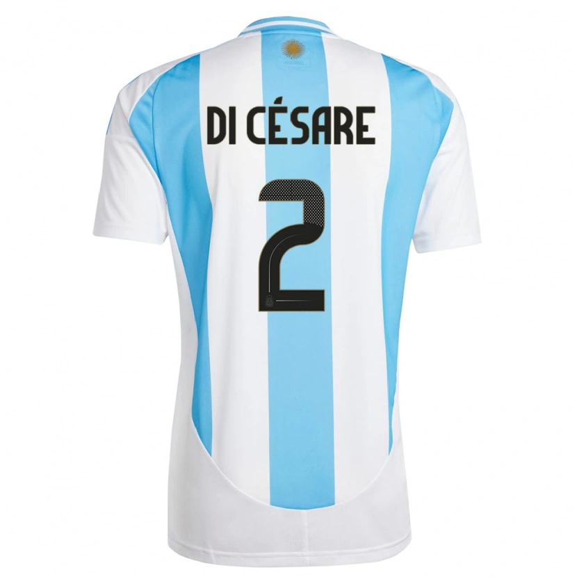 Danxen Kid Argentina Marco Di Césare #2 White Blue Home Jersey 24-26 T-Shirt