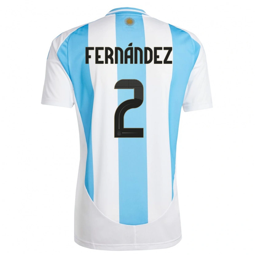 Danxen Kid Argentina Damián Fernández #2 White Blue Home Jersey 24-26 T-Shirt