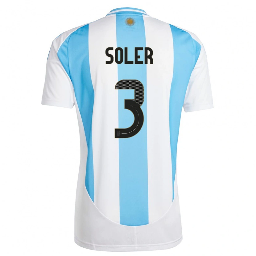 Danxen Kid Argentina Julio Soler #3 White Blue Home Jersey 24-26 T-Shirt