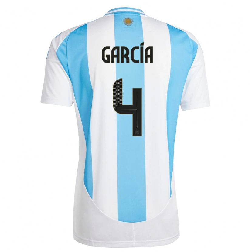 Danxen Kid Argentina Joaquín García #4 White Blue Home Jersey 24-26 T-Shirt