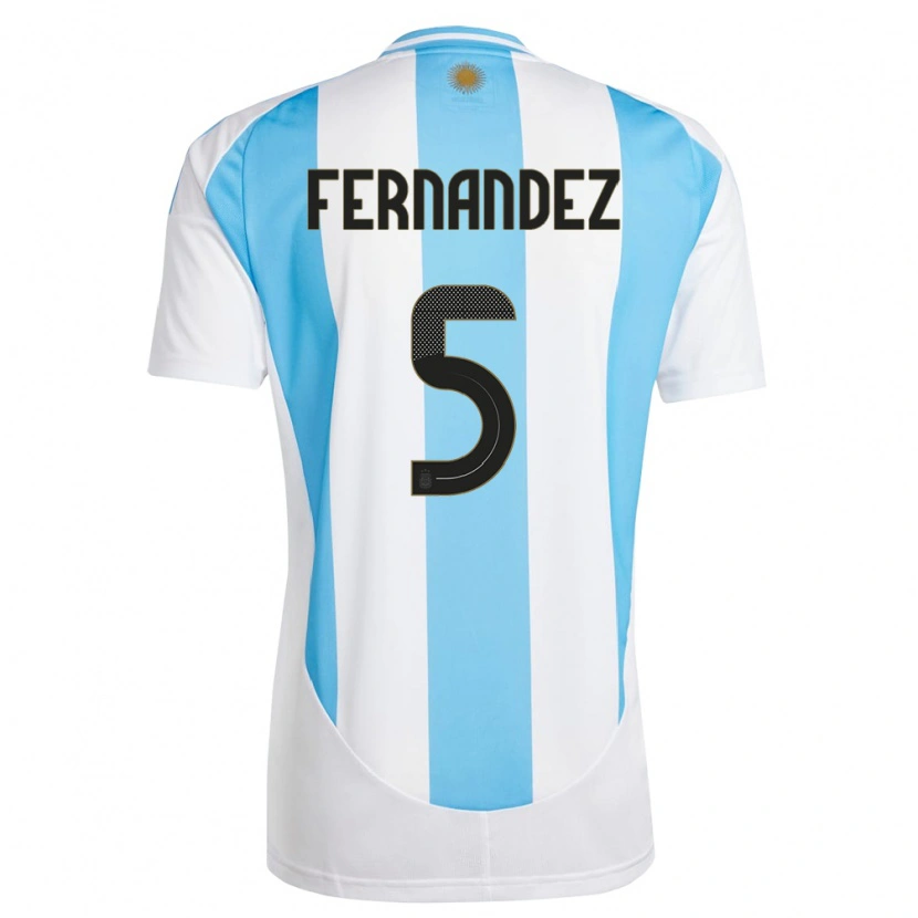 Danxen Kid Argentina Ezequiel Fernández #5 White Blue Home Jersey 24-26 T-Shirt