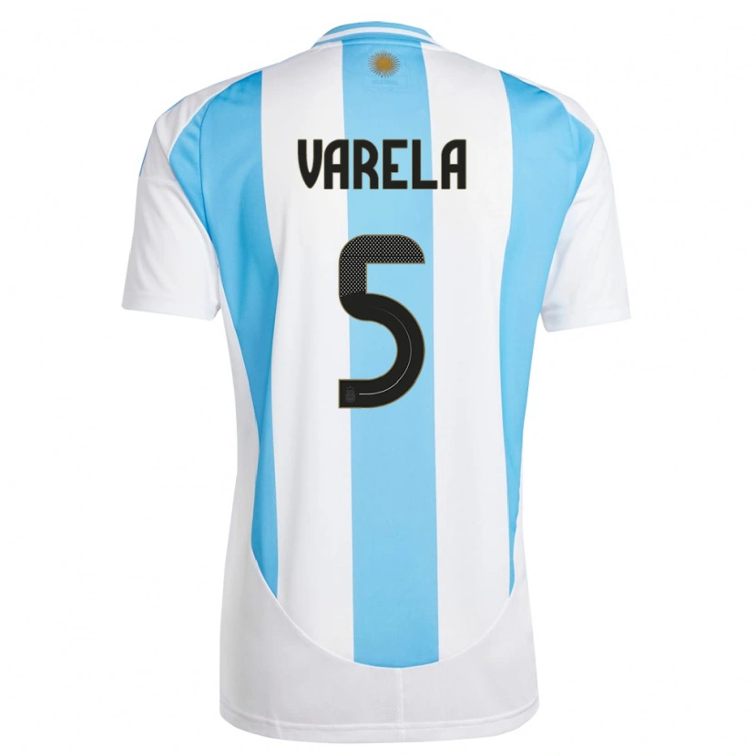 Danxen Kid Argentina Alan Varela #5 White Blue Home Jersey 24-26 T-Shirt