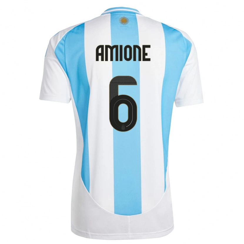 Danxen Kid Argentina Bruno Amione #6 White Blue Home Jersey 24-26 T-Shirt