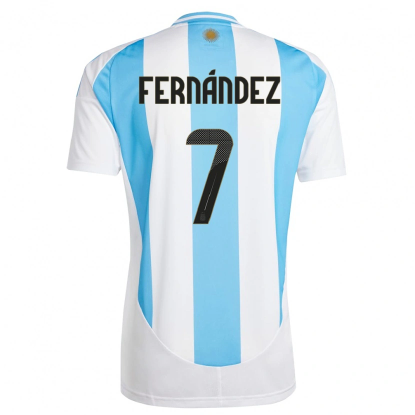 Danxen Kid Argentina Thiago Fernández #7 White Blue Home Jersey 24-26 T-Shirt