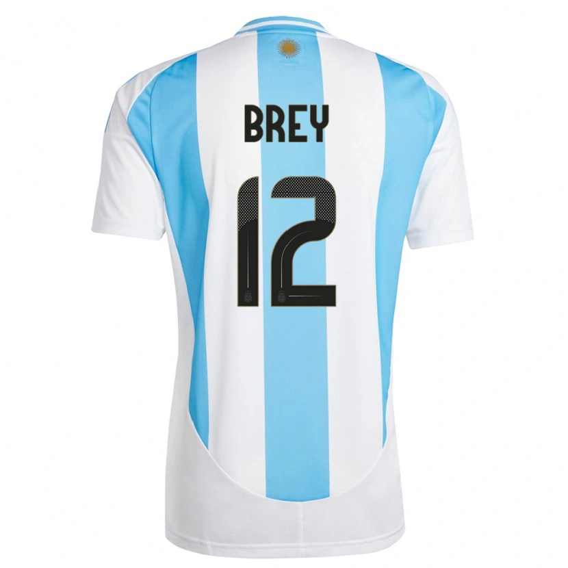 Danxen Kid Argentina Leandro Brey #12 White Blue Home Jersey 24-26 T-Shirt