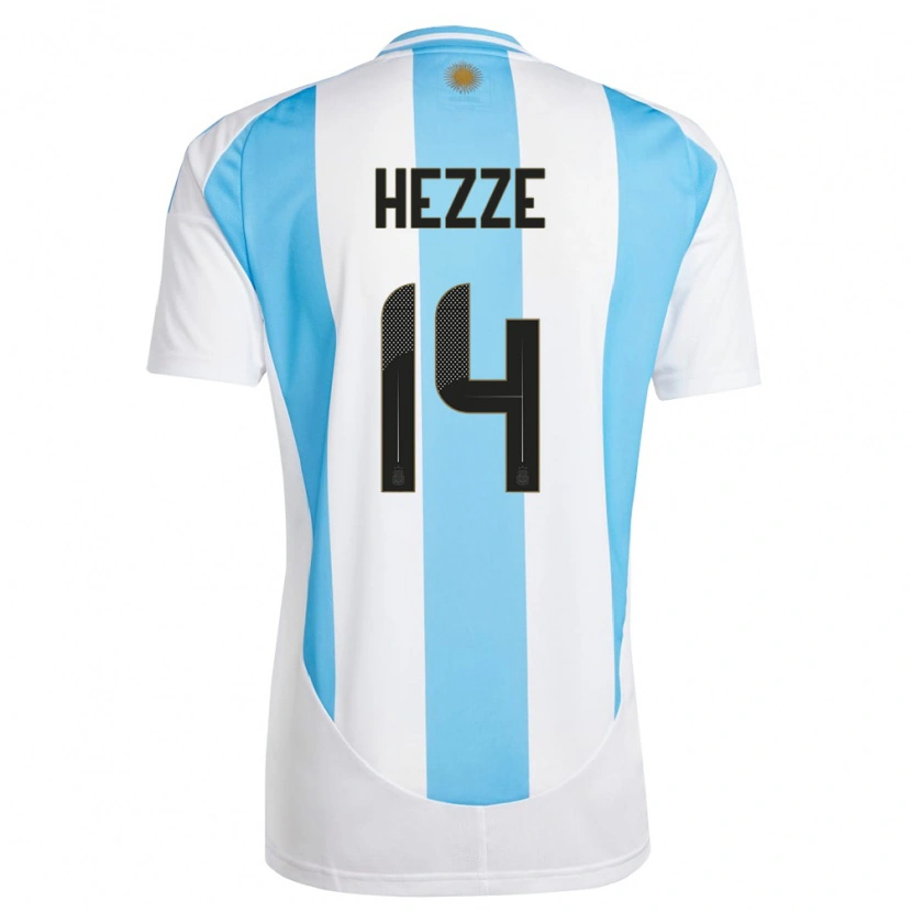 Danxen Kid Argentina Santiago Hezze #14 White Blue Home Jersey 24-26 T-Shirt