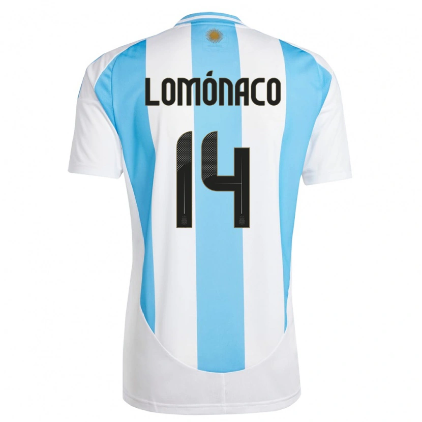 Danxen Kid Argentina Kevin Lomónaco #14 White Blue Home Jersey 24-26 T-Shirt