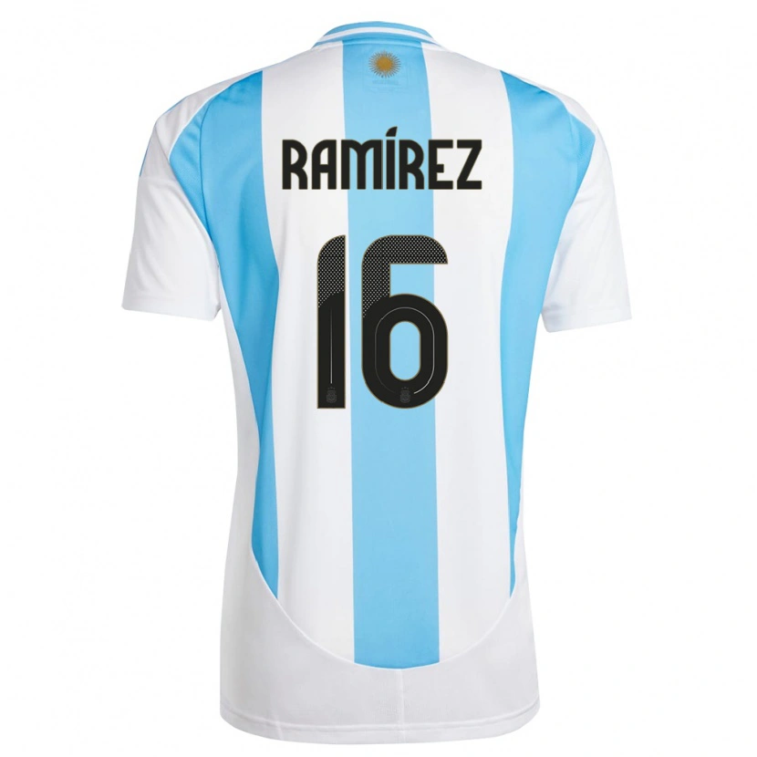 Danxen Kid Argentina Tobías Ramírez #16 White Blue Home Jersey 24-26 T-Shirt