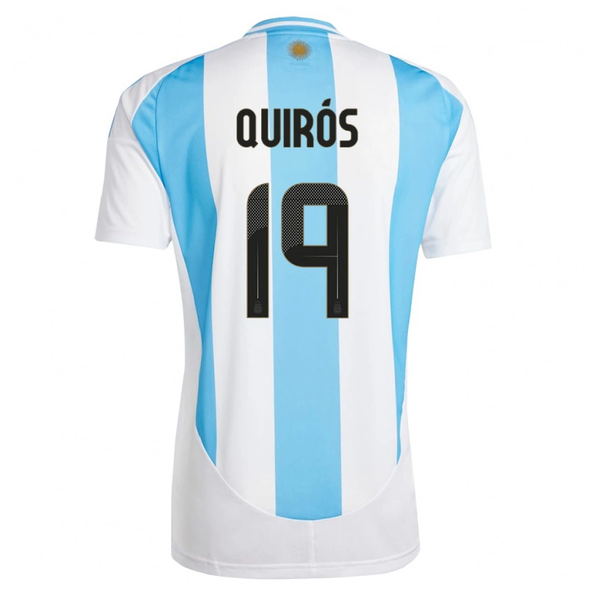 Danxen Kid Argentina Aarón Quirós #19 White Blue Home Jersey 24-26 T-Shirt