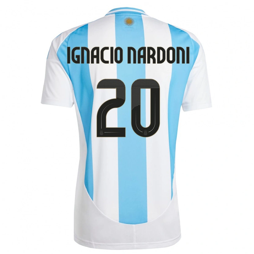 Danxen Kid Argentina Juan Ignacio Nardoni #20 White Blue Home Jersey 24-26 T-Shirt