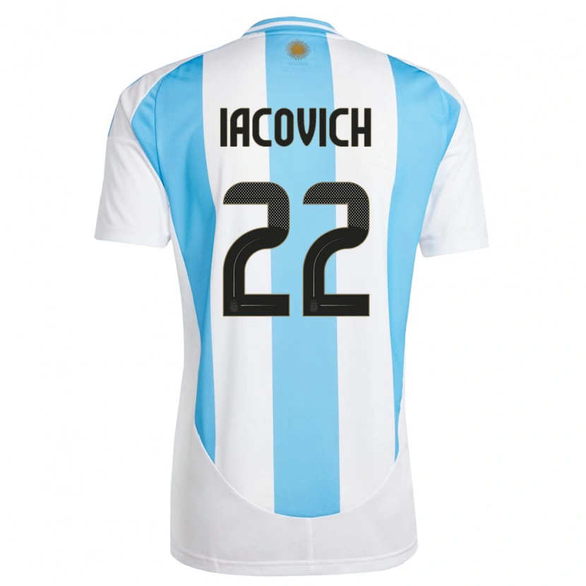 Danxen Kid Argentina Fabricio Iacovich #22 White Blue Home Jersey 24-26 T-Shirt