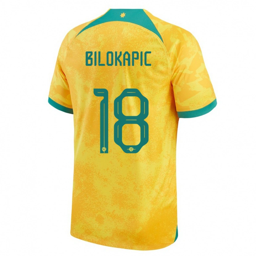 Danxen Kid Australia Nicholas Bilokapic #18 Golden Home Jersey 24-26 T-Shirt